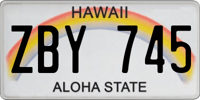 HI license plate ZBY745