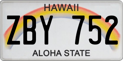 HI license plate ZBY752
