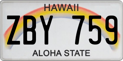 HI license plate ZBY759