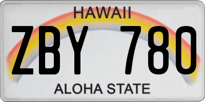HI license plate ZBY780