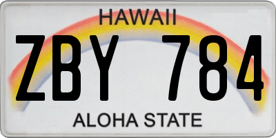 HI license plate ZBY784