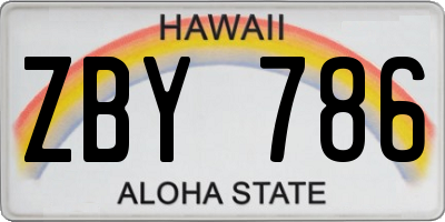 HI license plate ZBY786