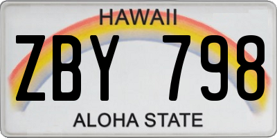 HI license plate ZBY798