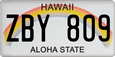 HI license plate ZBY809