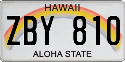 HI license plate ZBY810