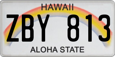 HI license plate ZBY813