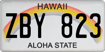 HI license plate ZBY823