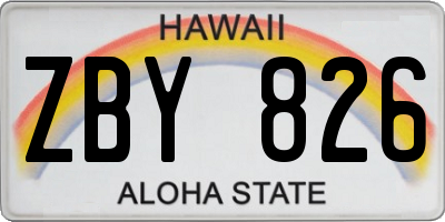HI license plate ZBY826