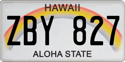 HI license plate ZBY827