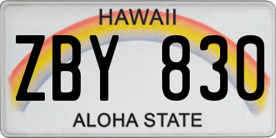HI license plate ZBY830