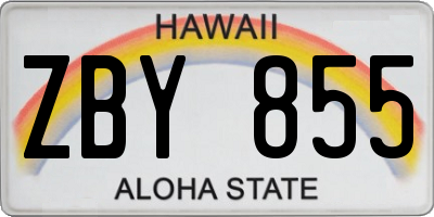 HI license plate ZBY855
