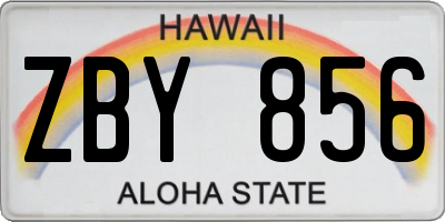HI license plate ZBY856