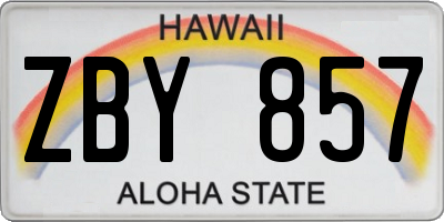 HI license plate ZBY857