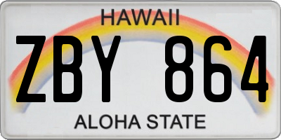 HI license plate ZBY864