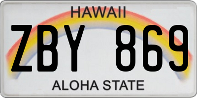 HI license plate ZBY869