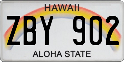HI license plate ZBY902