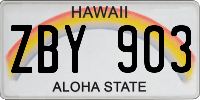 HI license plate ZBY903
