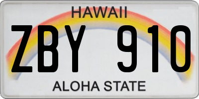 HI license plate ZBY910