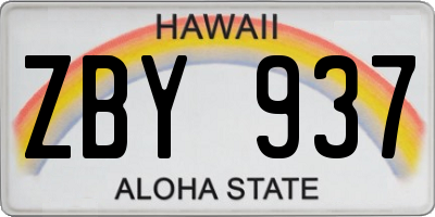 HI license plate ZBY937