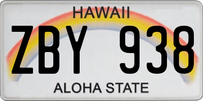 HI license plate ZBY938