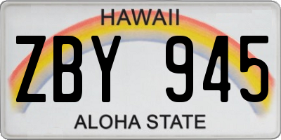 HI license plate ZBY945