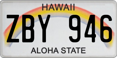 HI license plate ZBY946