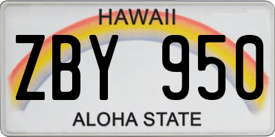 HI license plate ZBY950
