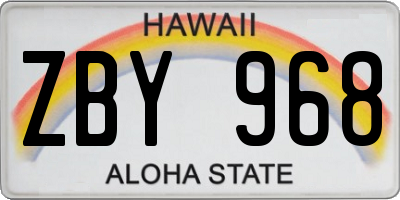 HI license plate ZBY968