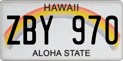 HI license plate ZBY970
