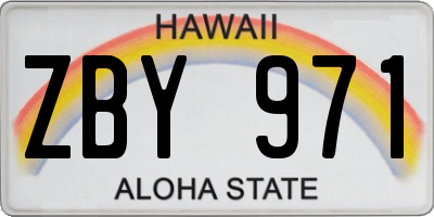 HI license plate ZBY971