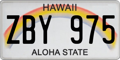 HI license plate ZBY975