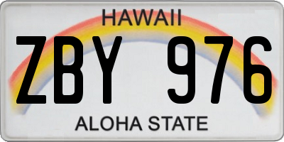 HI license plate ZBY976