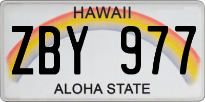 HI license plate ZBY977