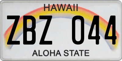 HI license plate ZBZ044
