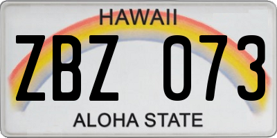 HI license plate ZBZ073