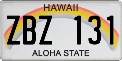 HI license plate ZBZ131