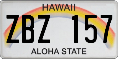 HI license plate ZBZ157