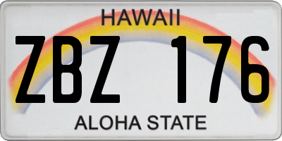 HI license plate ZBZ176