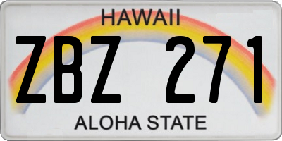 HI license plate ZBZ271