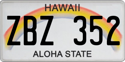 HI license plate ZBZ352
