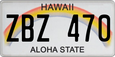 HI license plate ZBZ470