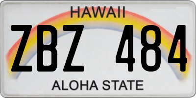 HI license plate ZBZ484