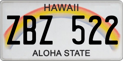 HI license plate ZBZ522