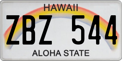 HI license plate ZBZ544