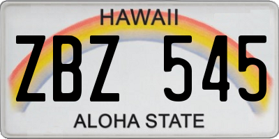 HI license plate ZBZ545