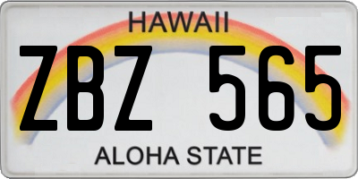 HI license plate ZBZ565