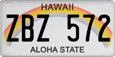 HI license plate ZBZ572