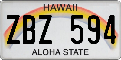 HI license plate ZBZ594