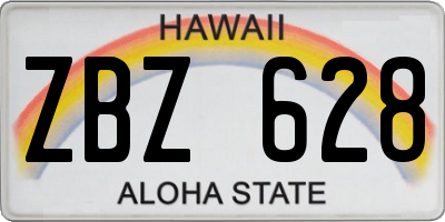 HI license plate ZBZ628