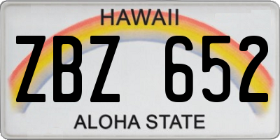 HI license plate ZBZ652